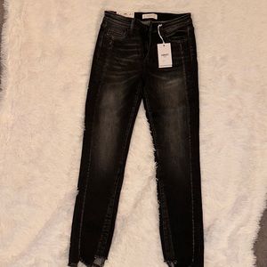 NWT dark gray distressed skinny jeans